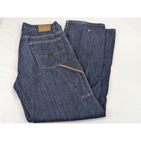 Ralph Lauren C-5 Polo Jeans Mens 36x32 Blue Denim Carpenter Dark Wash - Picture 2 of 12